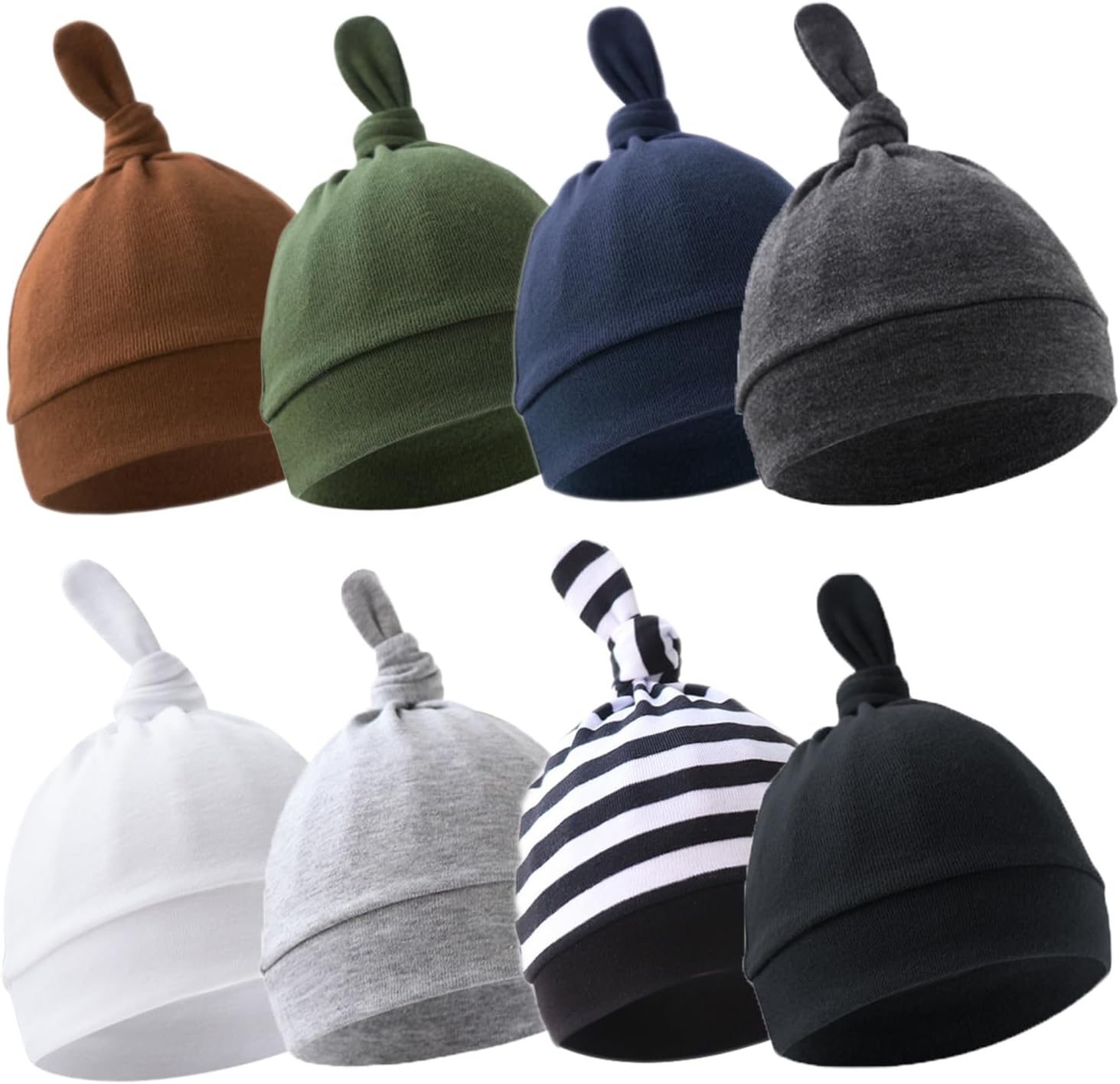 Adjustable Baby Beanie Hats - 8 Pack