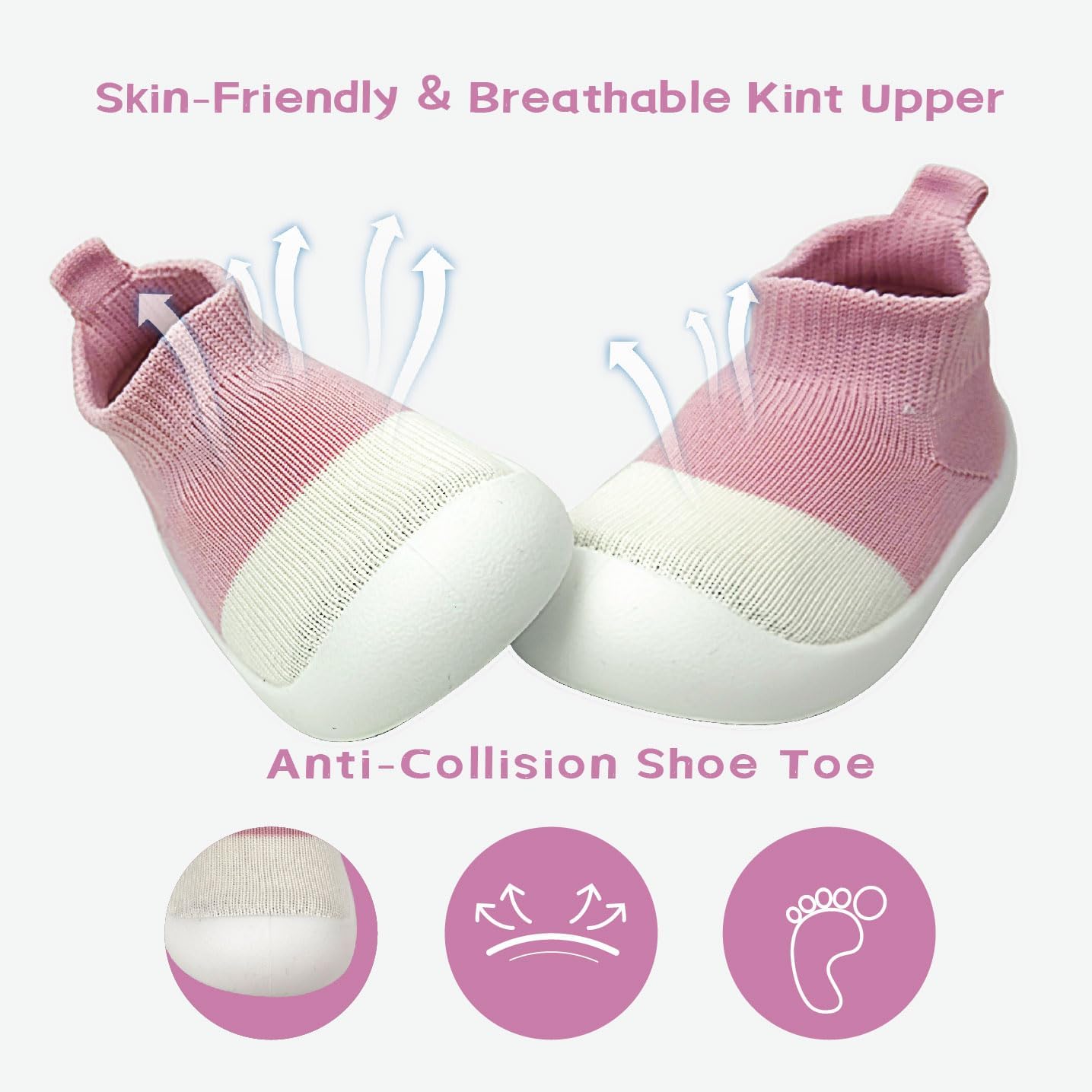Uinsex Baby Walking Slipper for Toddler Anti-Skip Sola Soft Upper