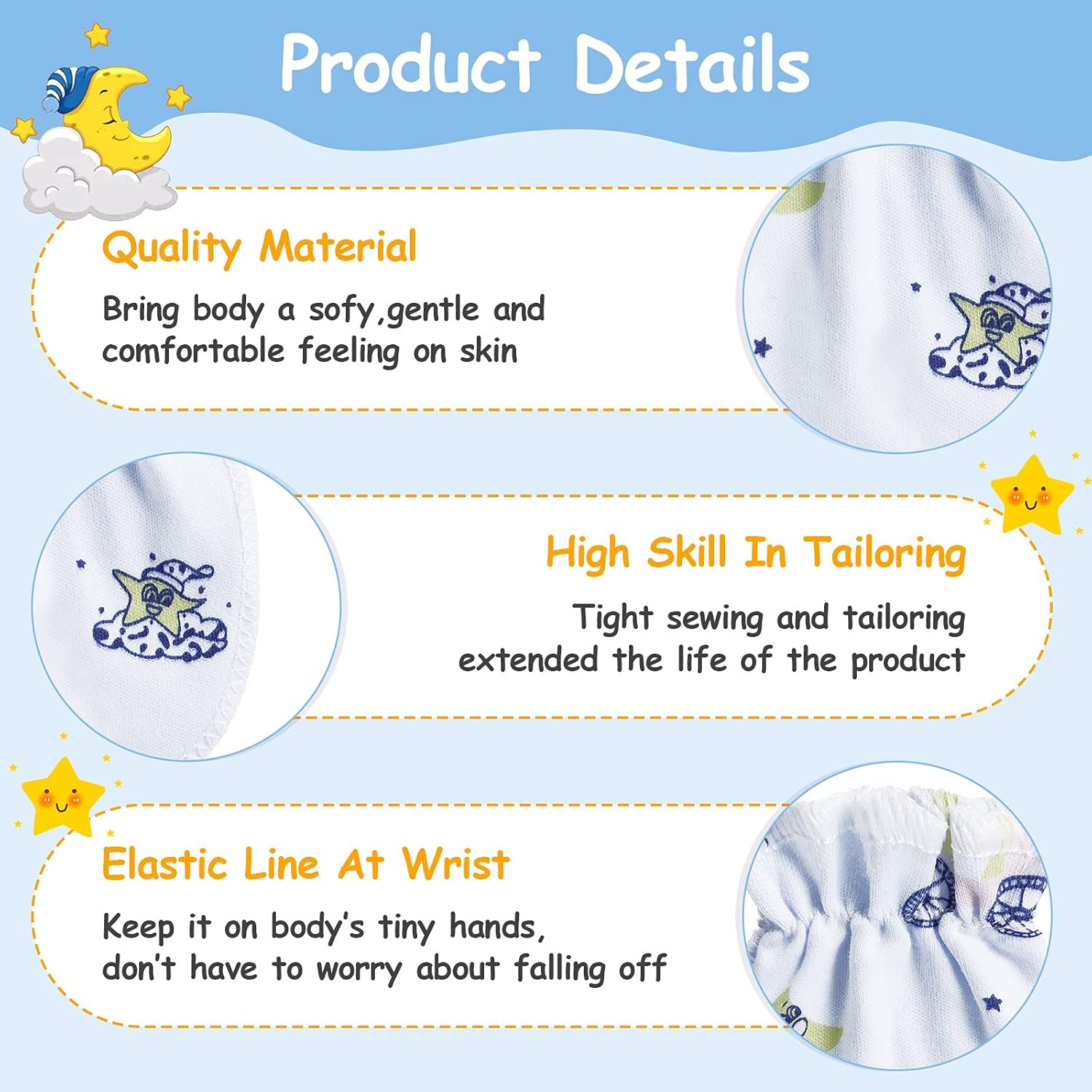 Geyoga 24 Pairs Newborn Baby Mittens - Soft Elastic Gloves for Babies