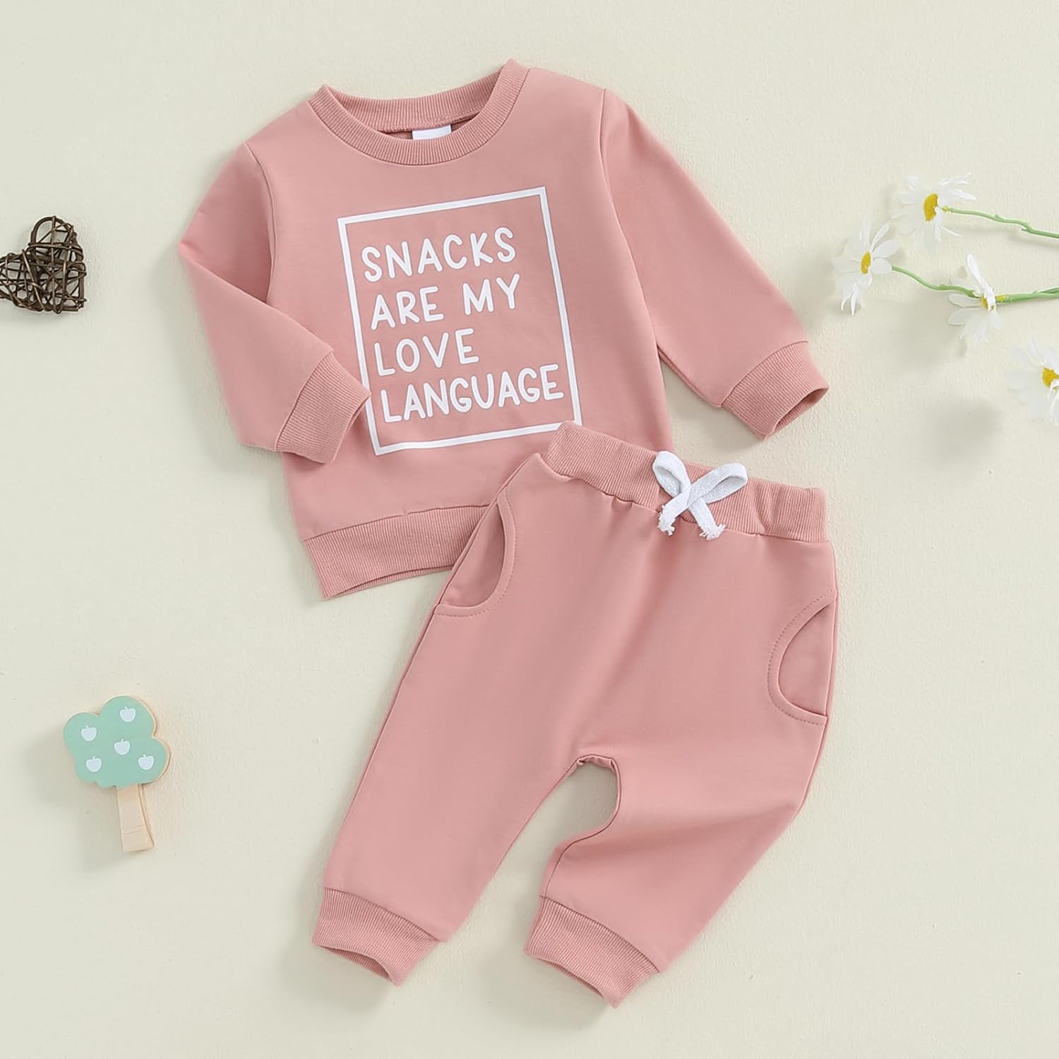 Adorable Toddler Baby Girls Fall Outfit Set Sweatshirt Joggers