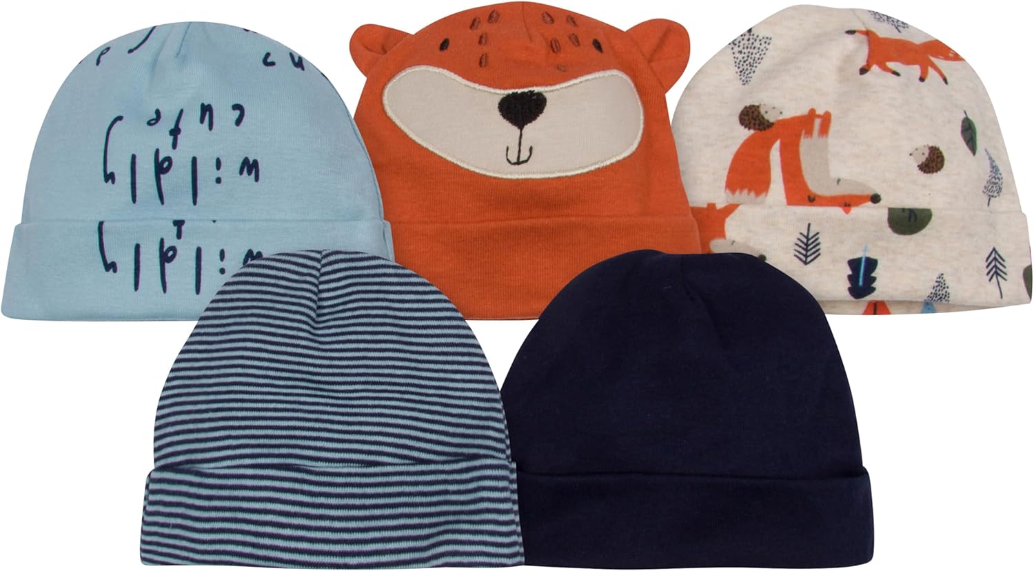 Gerber Baby 5-Pack Caps - Soft Cppy Collection