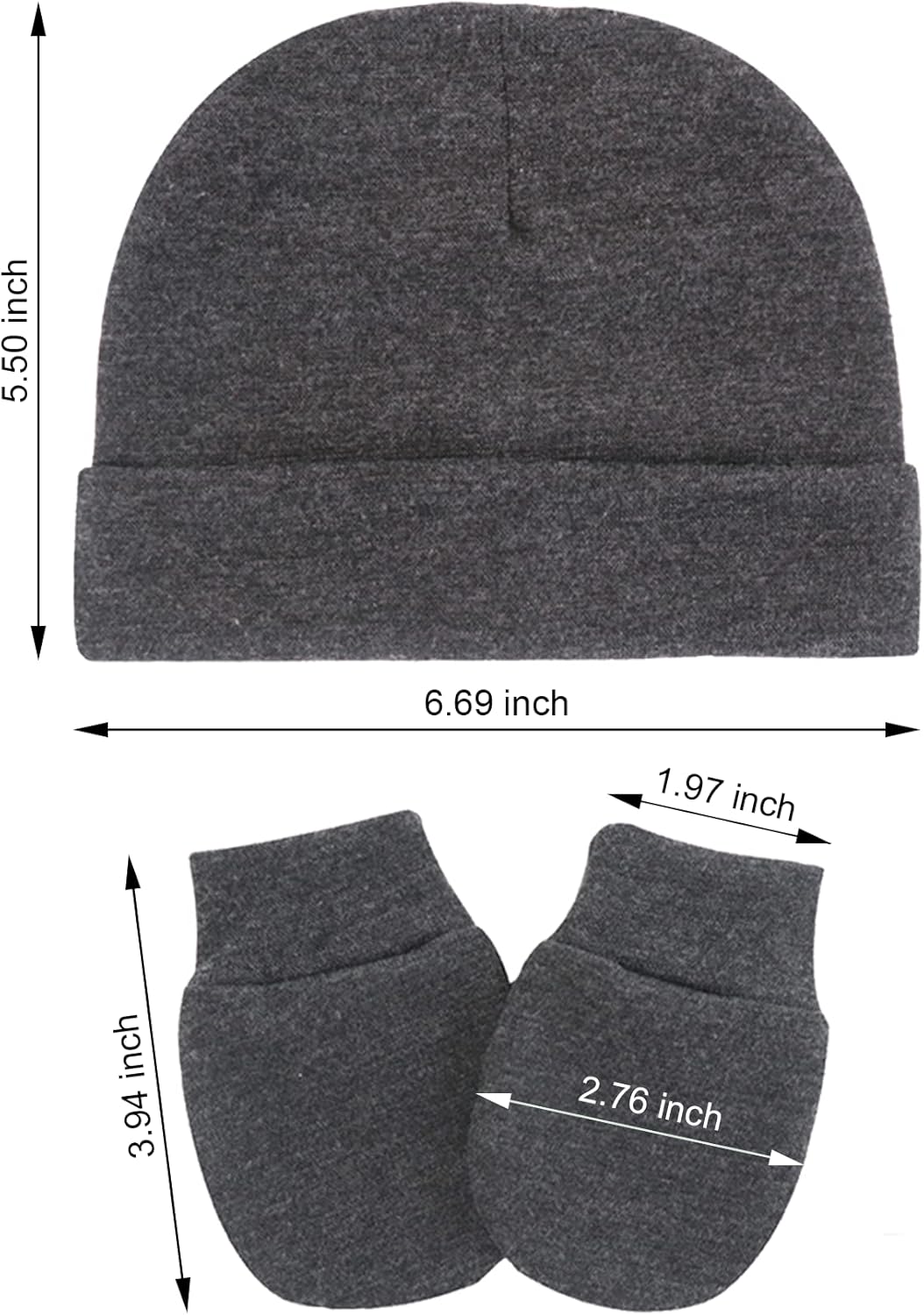 Cute Baby Hats with Scratch mittens Set for Newborn
