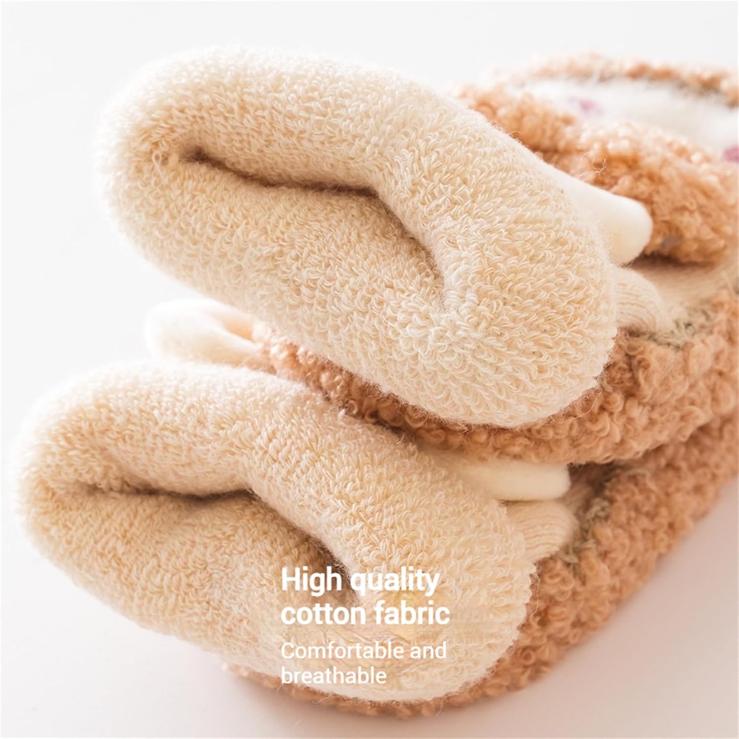 Baby Sock Shoes Non-Slip Warm Walking Slippers for Toddlers 2 Pairs