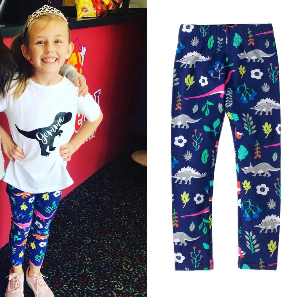 Julerwoo Dinosaur Leggings for Girls 2-10 Years