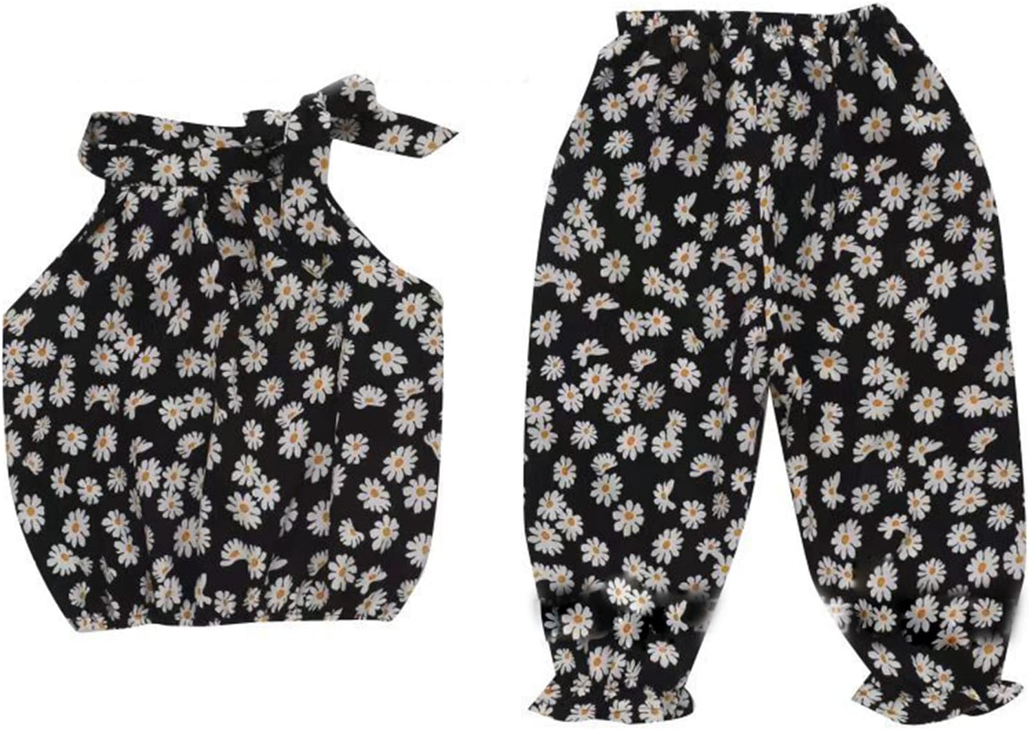Floral Full-Print Baby Girl Summer Outfit Set