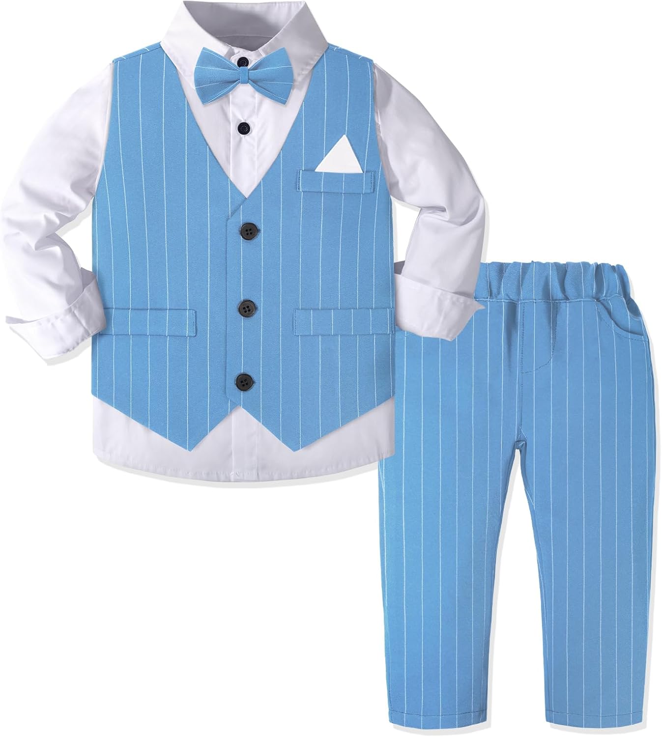 Yilaku Boys Suits Stylish Toddler Outfit with Vest Shirt Pants More