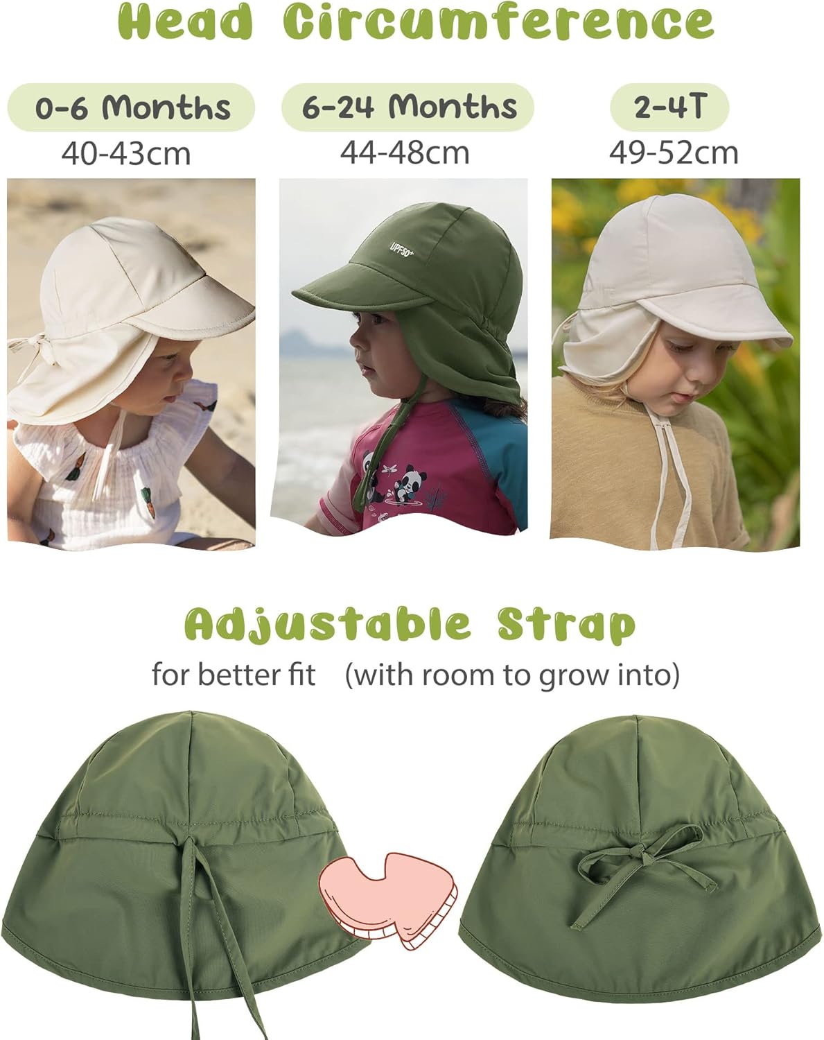 FURTALK Baby Sun Hat with Neck Flap UPF 50