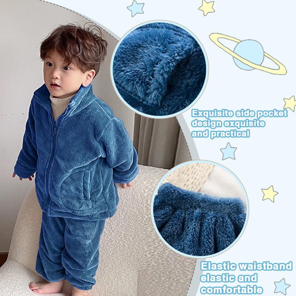 UVIPC Toddler Bear Fleece Set Winter 2-Piece Bear Matching Set