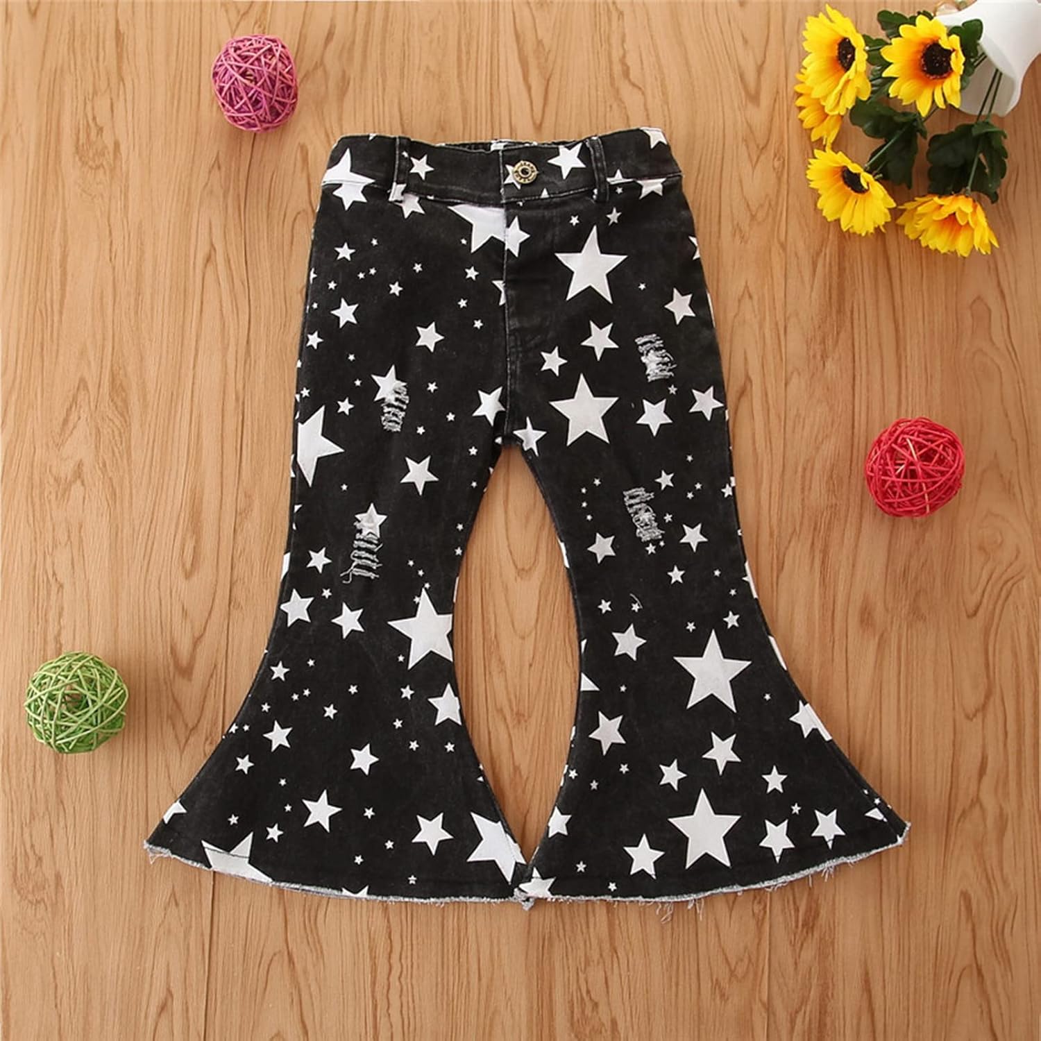 Fun Ruffled Ripped Toddler Pants