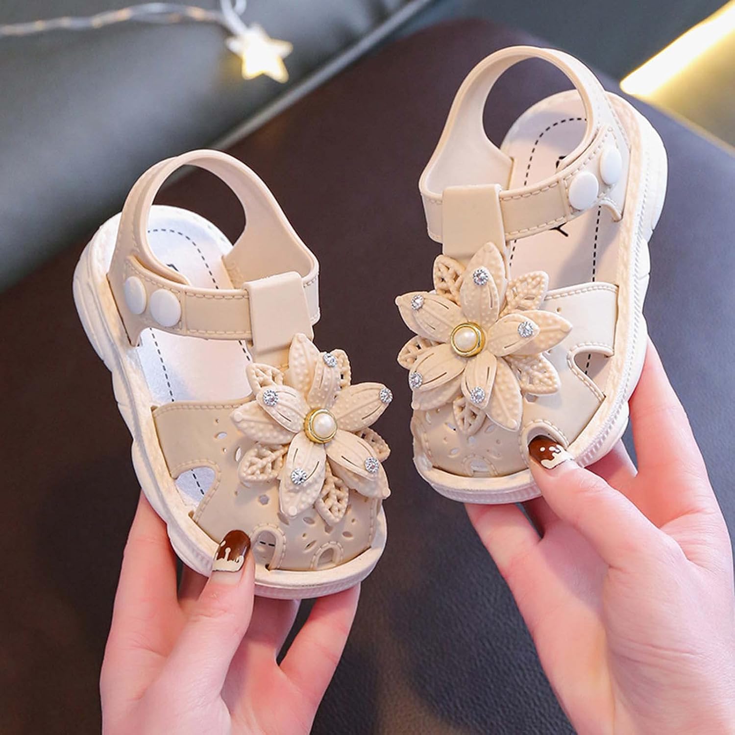 Floral Bow Slip-On Sandals