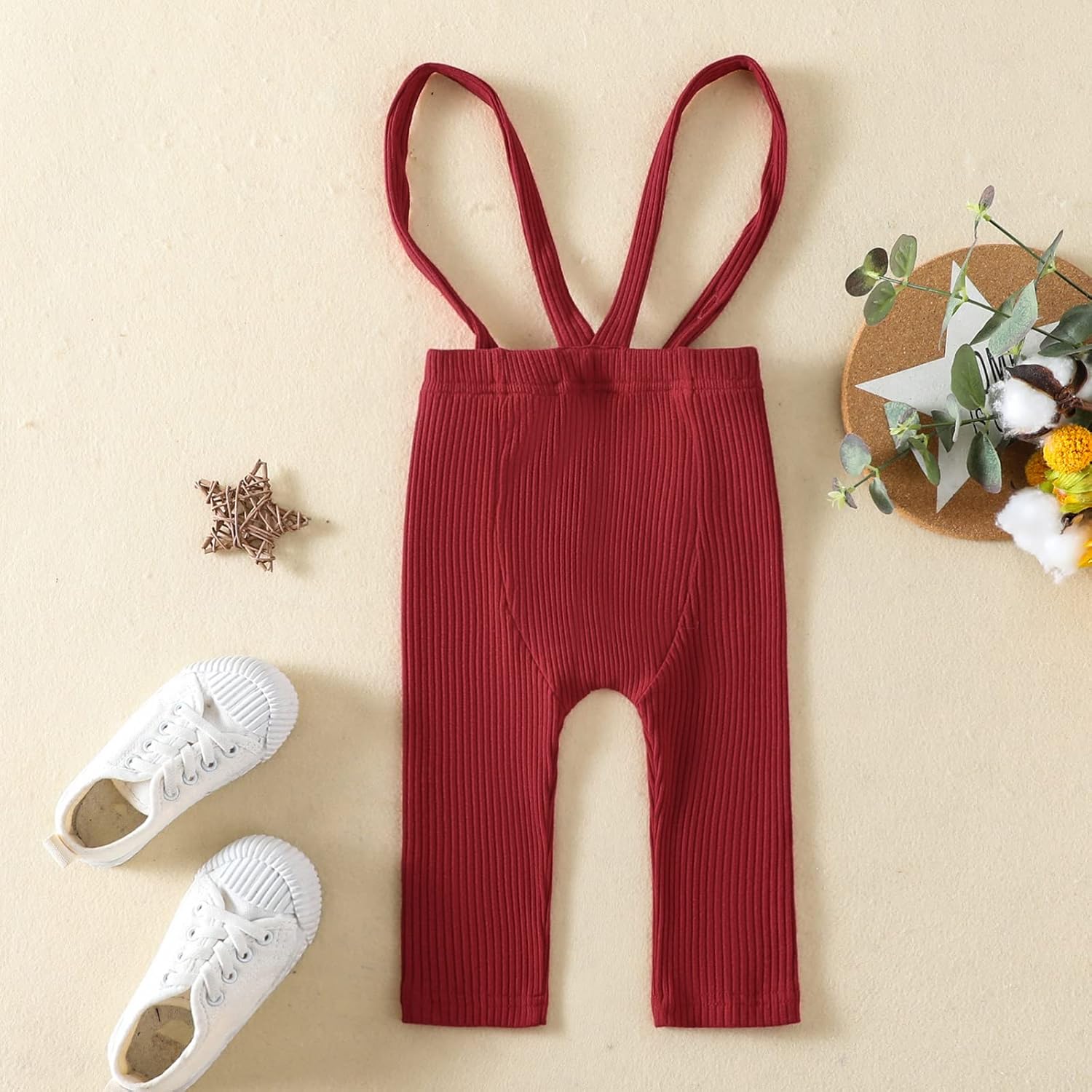Emmababy Baby Boy Knit Leggings with Suspenders
