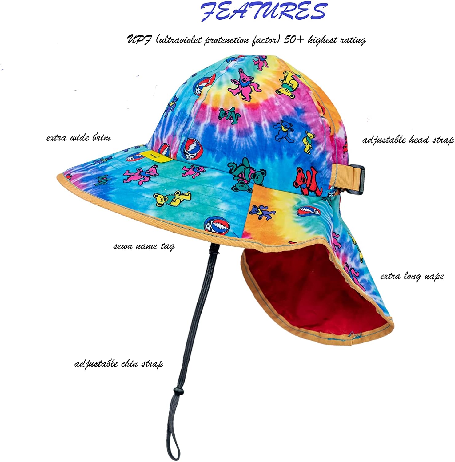 Grateful Dead UPF 50 Toddler sunhat