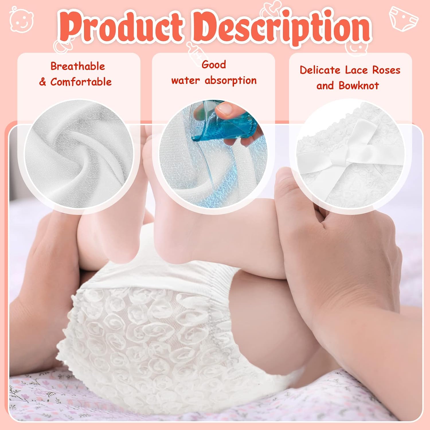 Adorable 3-Piece EuRzom Baby Bloomers Set for Newborns
