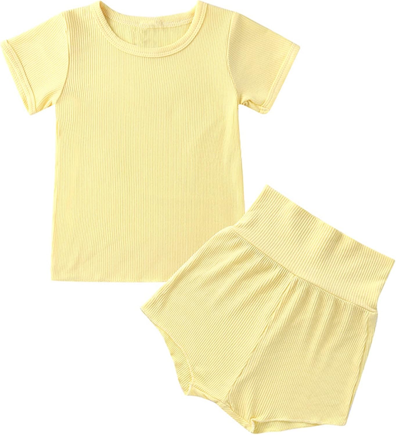 Venjoe Baby 2-Piece Short Sleeve Set with Shorts