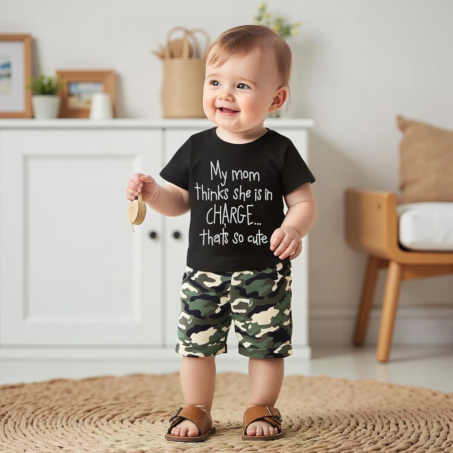 WDEHOW Trendy Toddler Kids Baby Boy Summer Outfits - 1T to 5T Camouflage Sets
