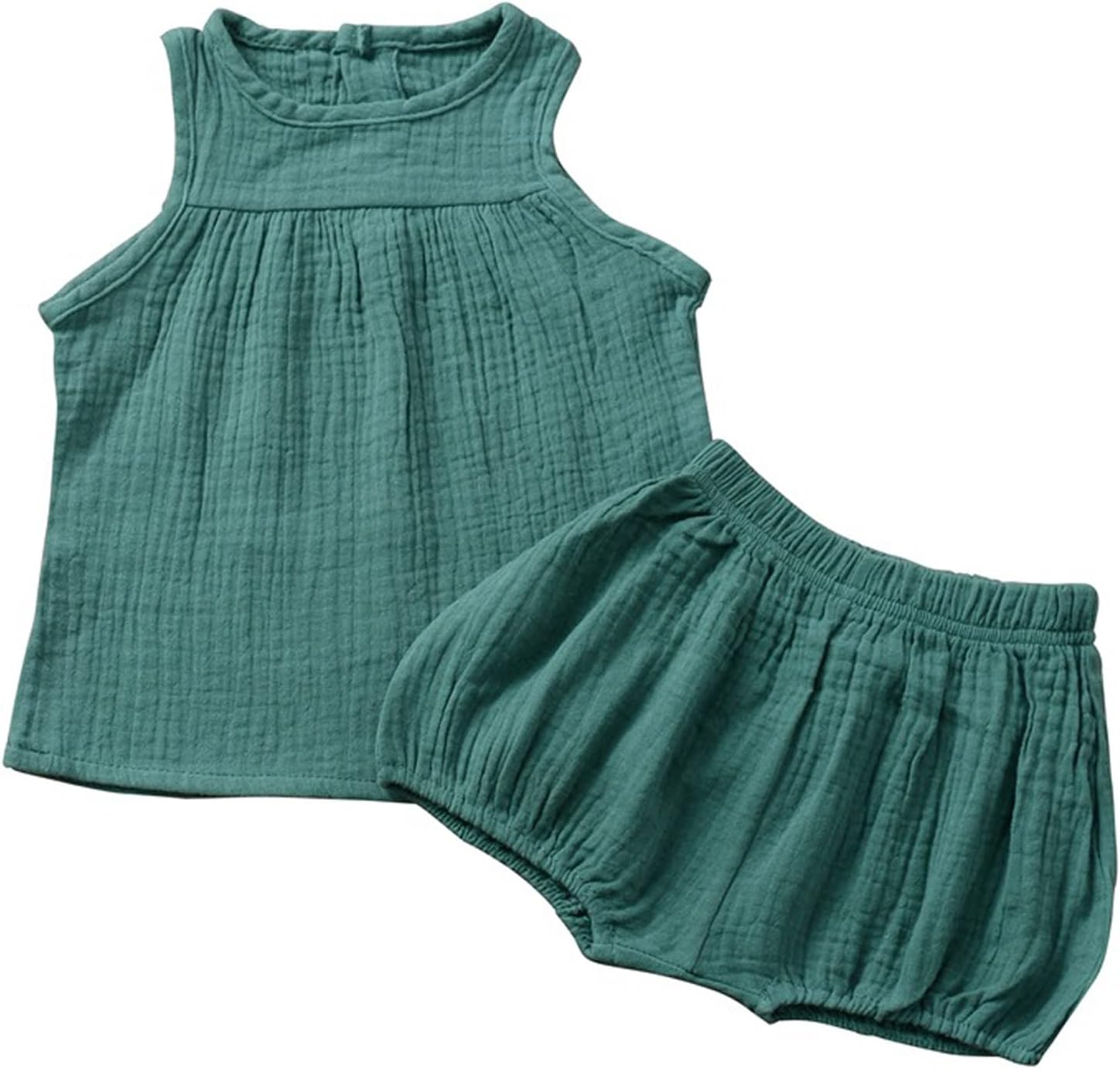 Adorable Solid Tank Romper Set for Baby