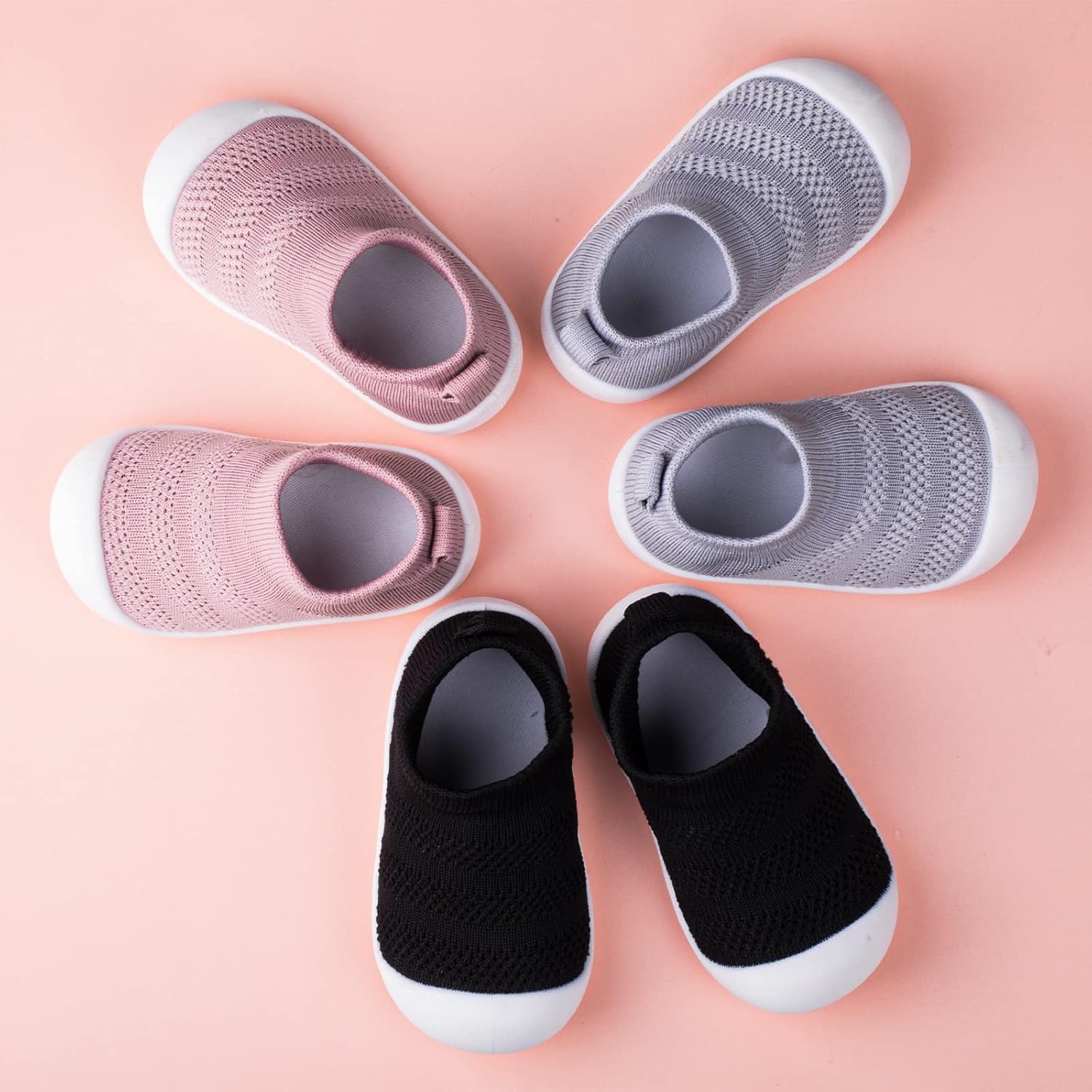 Pluatyep Baby Toddler Walking Shoes Non-Skid Socks Slip-On Slippers