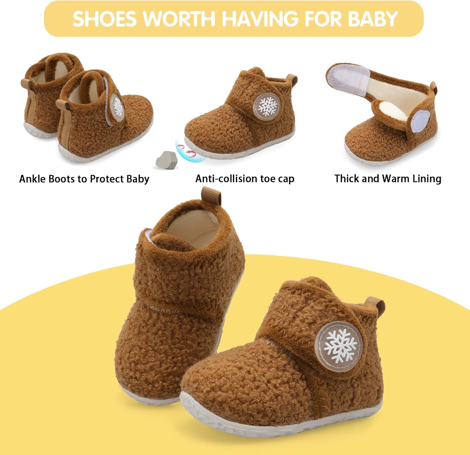 Babies Warm Soft and Durable Infants Shoes with Built-in Sun Protection