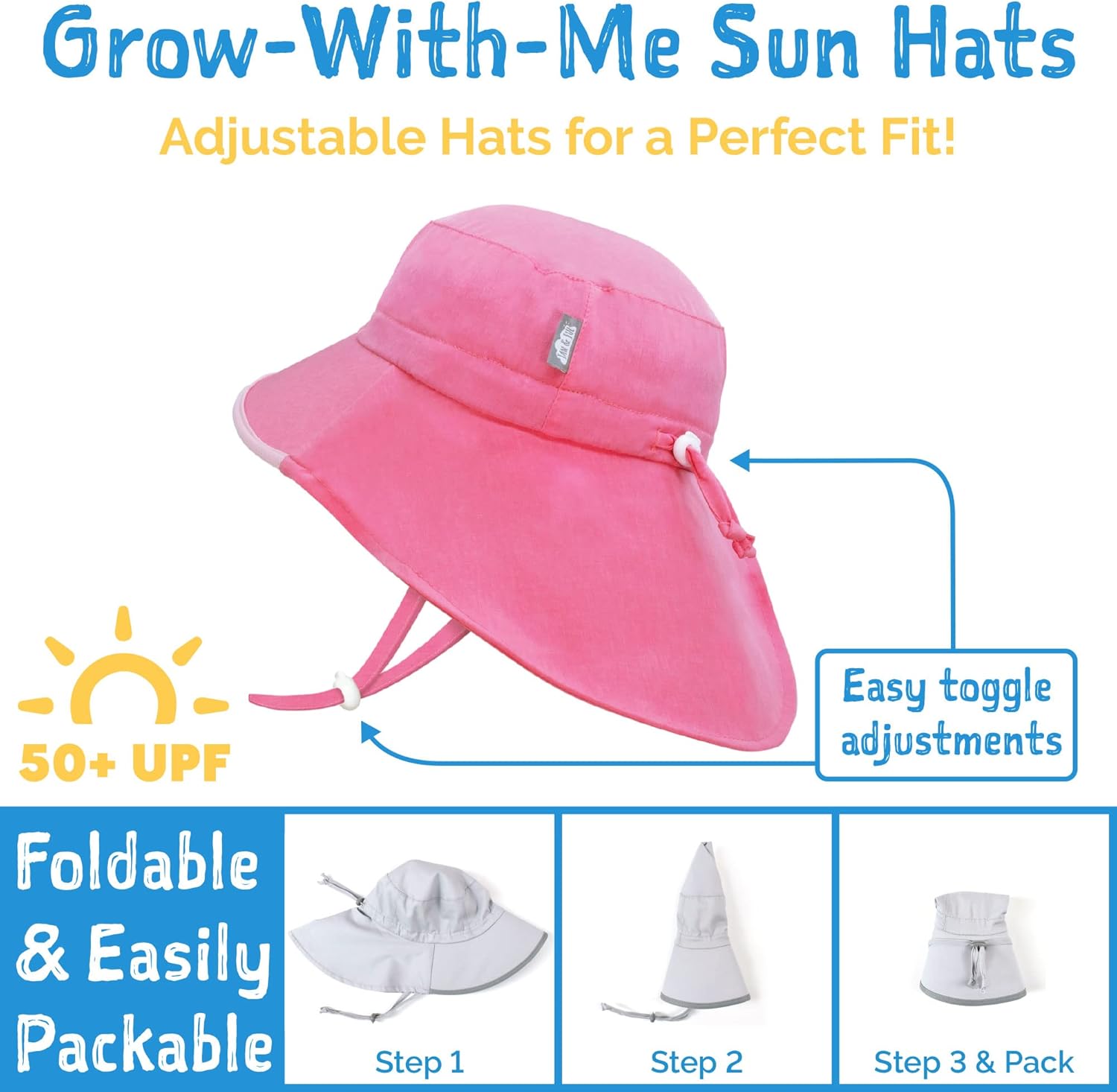 JAN JUL Summer Adventure Wide Brim 50 UPF Sun Hat for Kids