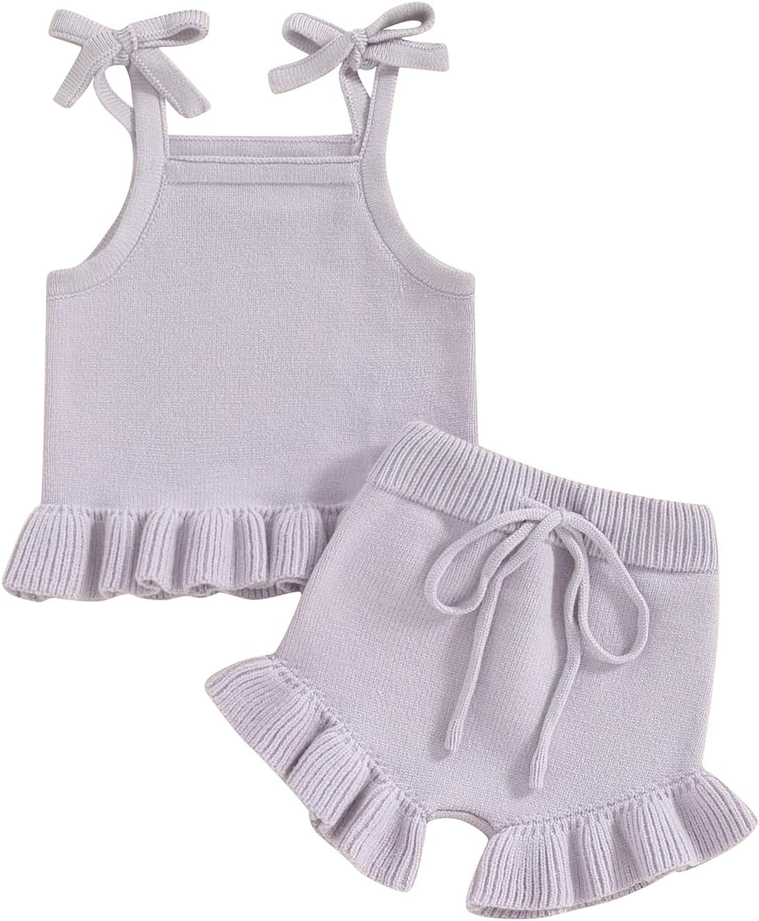 Berrys Trendy Baby Girl Summer Outfit Set with Tank Tops Ruffled Shorts