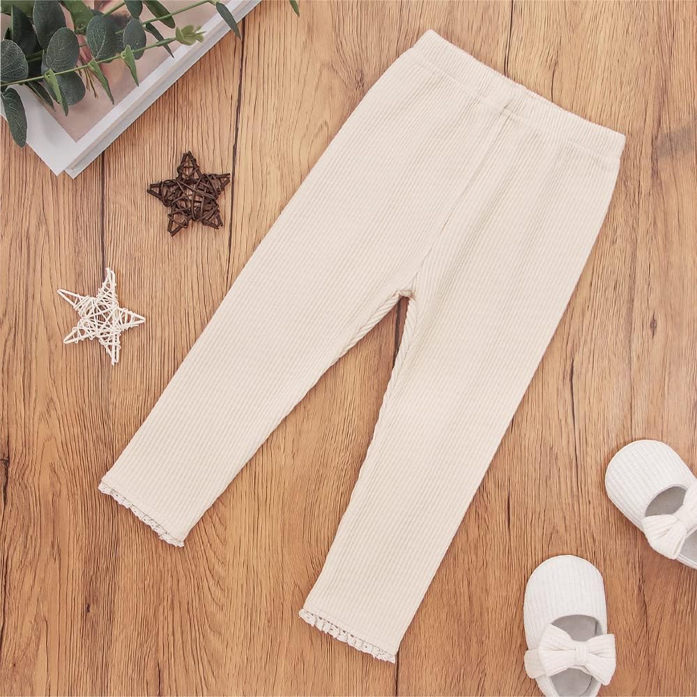 Perfect Comfy Ruffle Leggings for Toddler Girls Warm Cotton Blend Bottoms