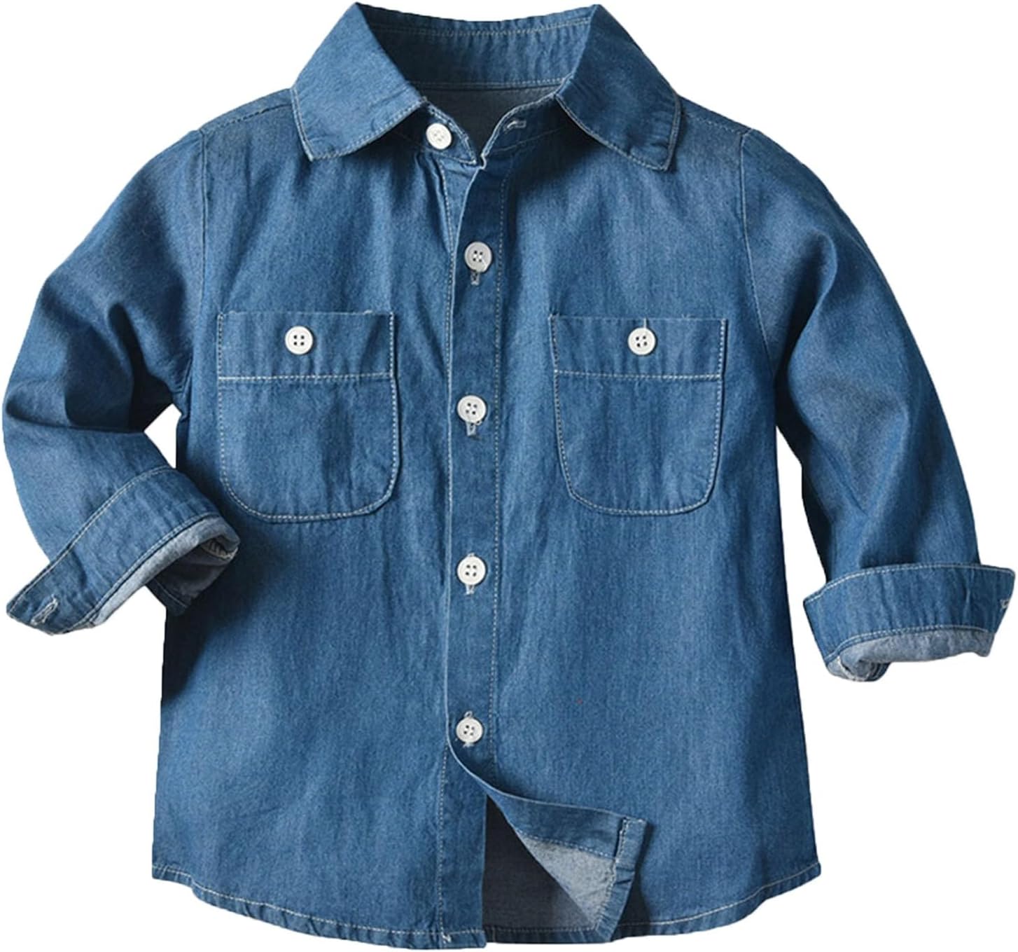 Kapsrqst Button-Down Casual Shirts for Toddler Kids