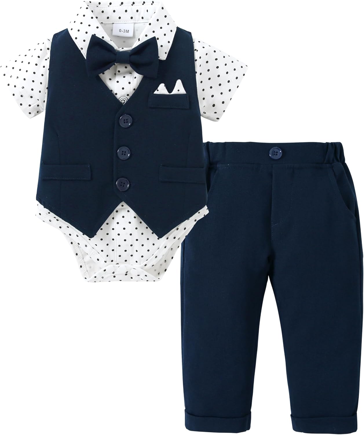 YALLETInfant Boys 4-Piece Suits for Weddings Baptisms More