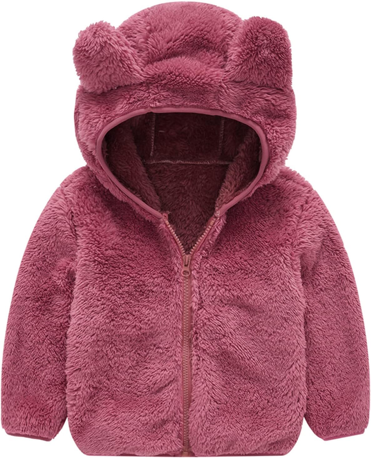 Cute Toddler Girls Fuzzy Fleece Jacket