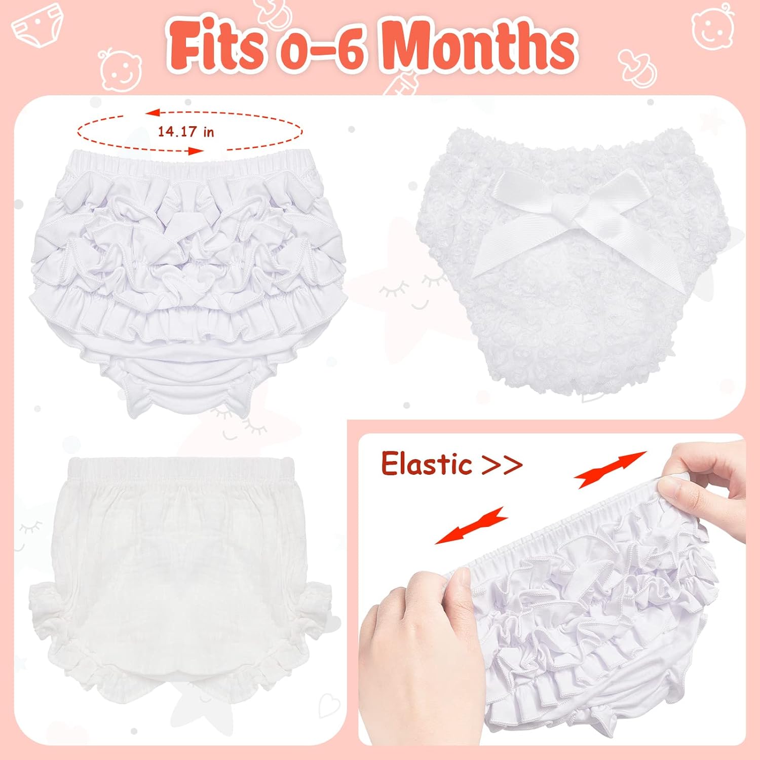 Adorable 3-Piece EuRzom Baby Bloomers Set for Newborns
