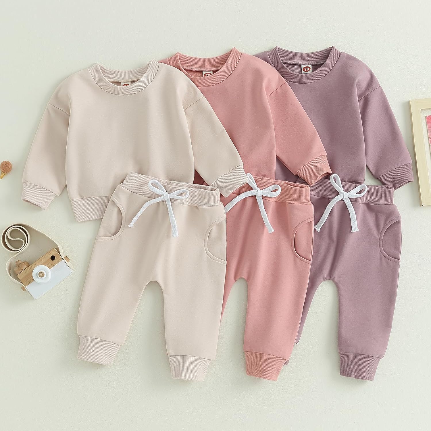 Tiaham Unisex Baby Clothes 2 Piece Sweatshirt Pant Set