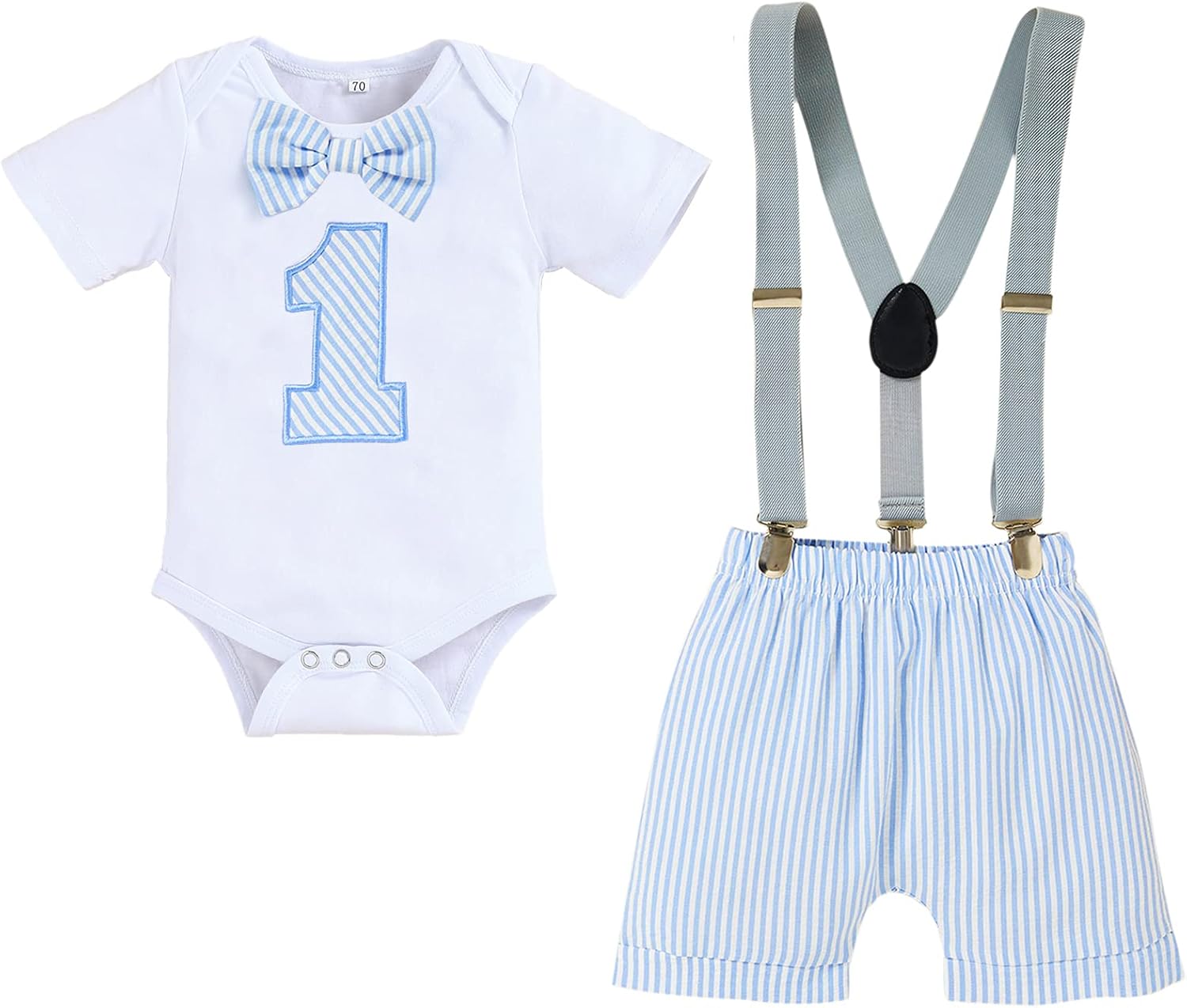 Wild One DISP-011 First Birthday romper set for infant boys