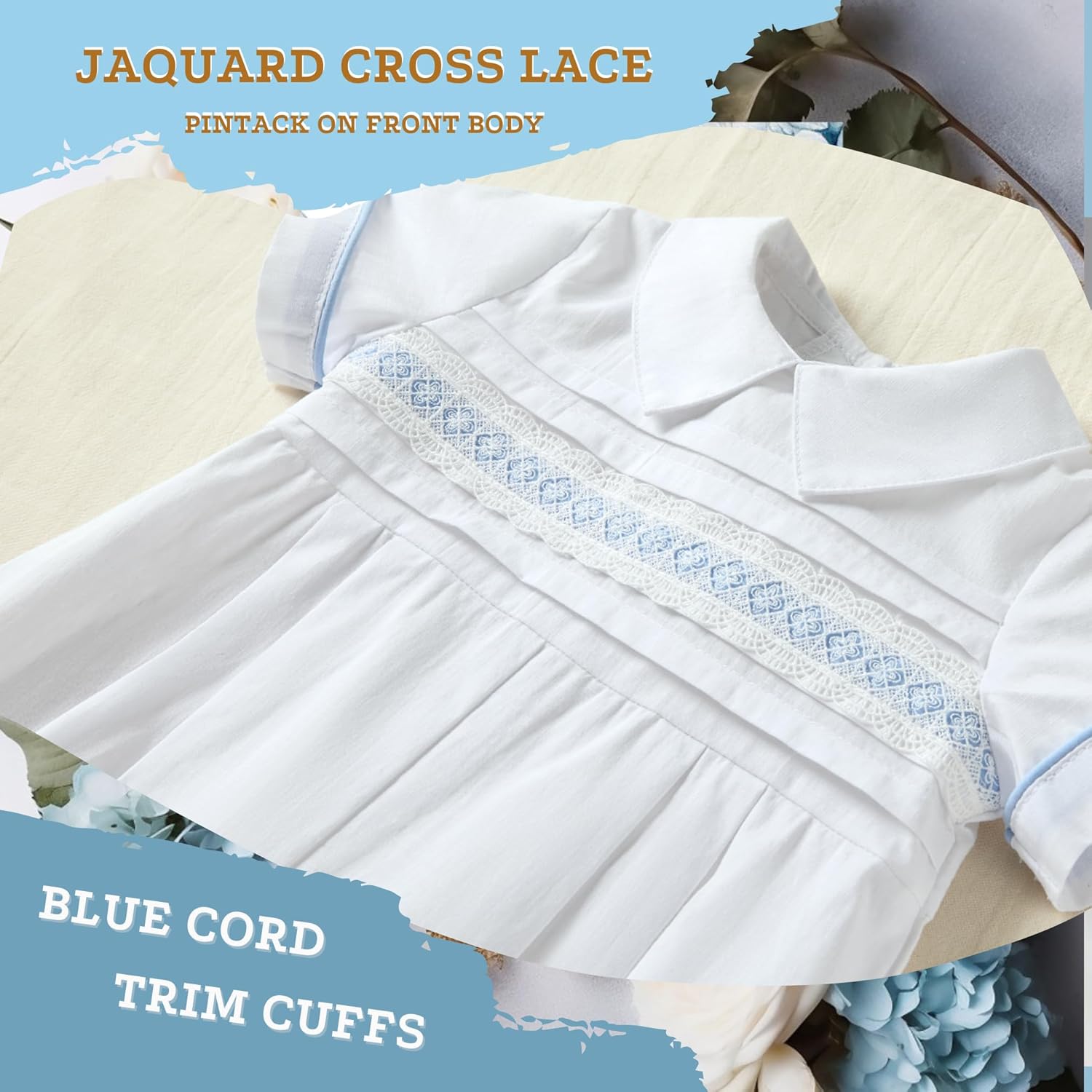 Baptism Newborn Romper Booulfi Premium Cotton Romper for Boys