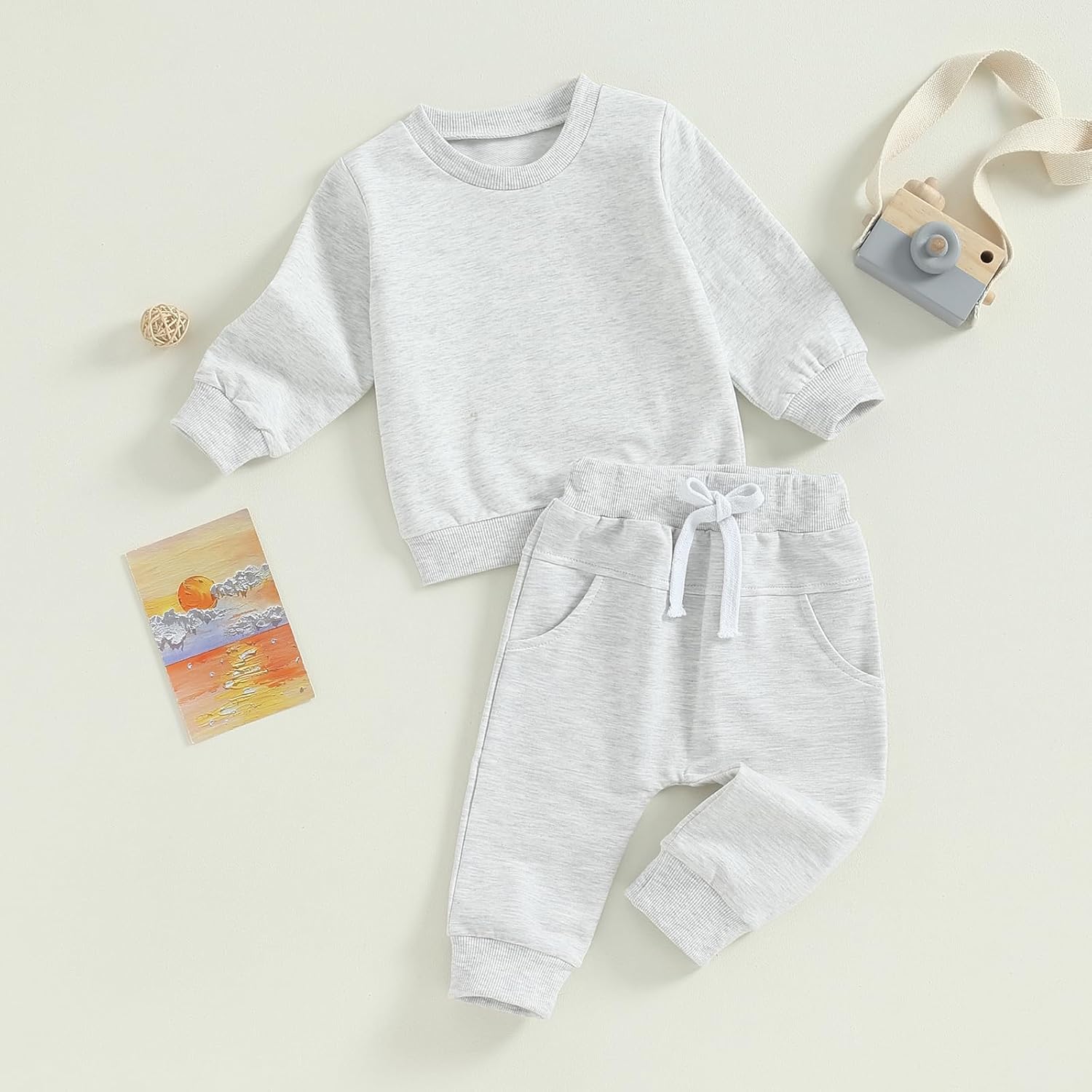 Comfortable Fashionable Baby Boys Girls 2-Piece Pant Set