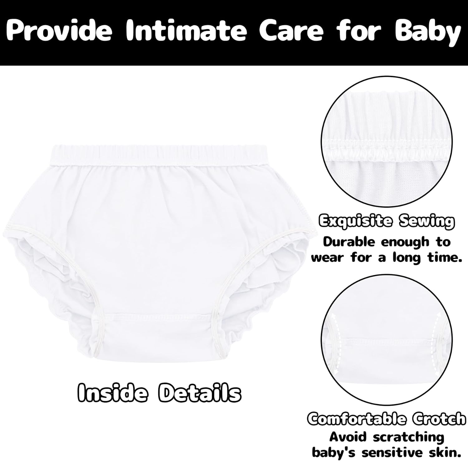 Olreco Baby Bloomers - Soft Stretchy Diaper Covers for Toddler Girls