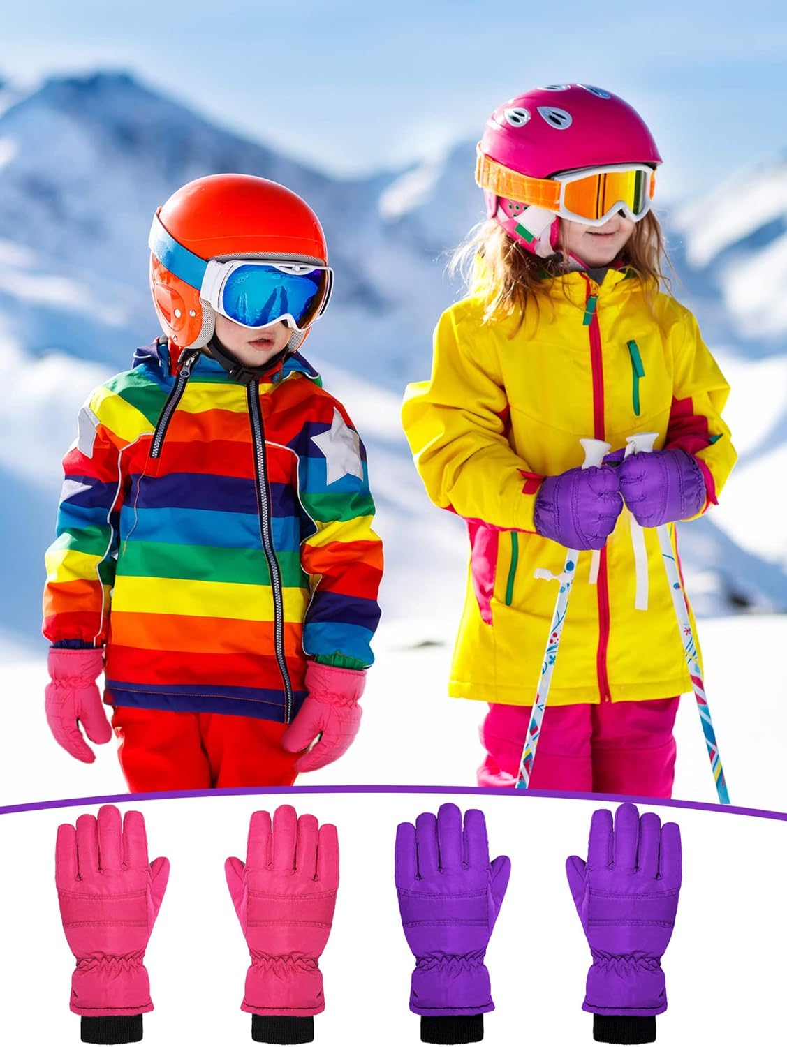 Boao Kids Winter Ski Gloves