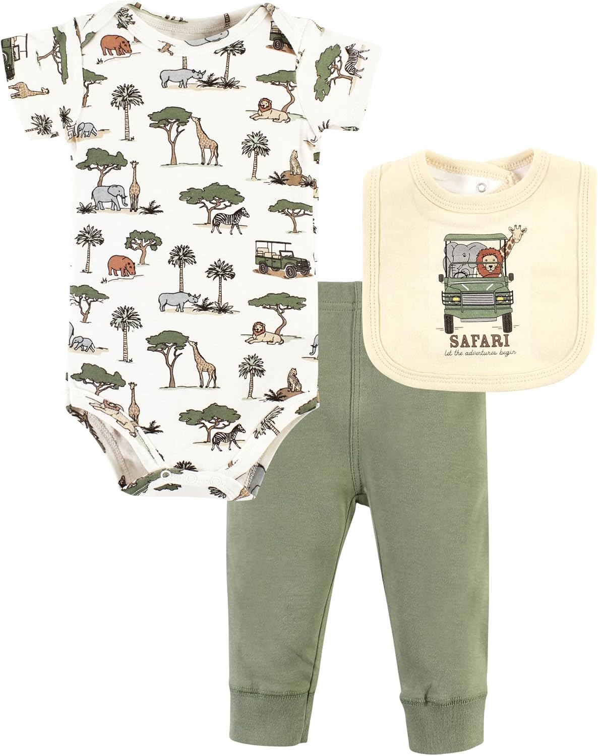 Hudson Baby Unisex Cotton Pjs Bib Set for Babies