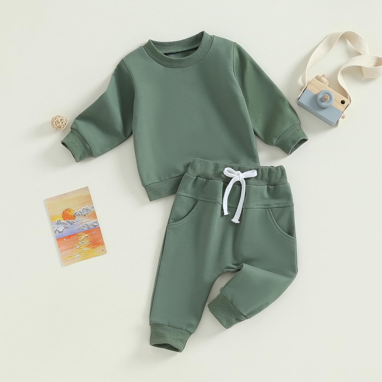 Tiacham Baby Outfits Cute sweatshirt Pants Set