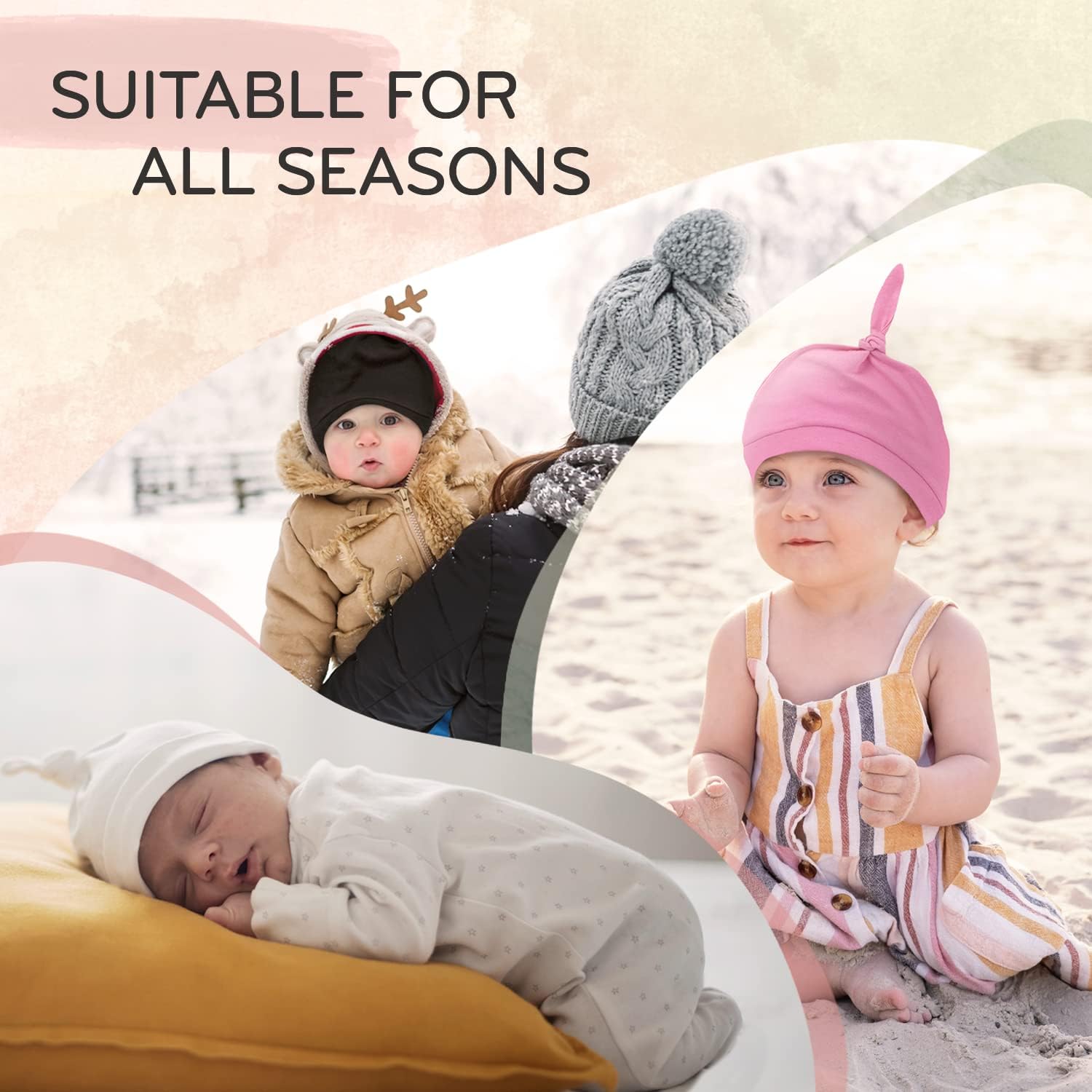 KiddyCare Organic Cotton Newborn Baby Hospital Hat for Boys and Girls