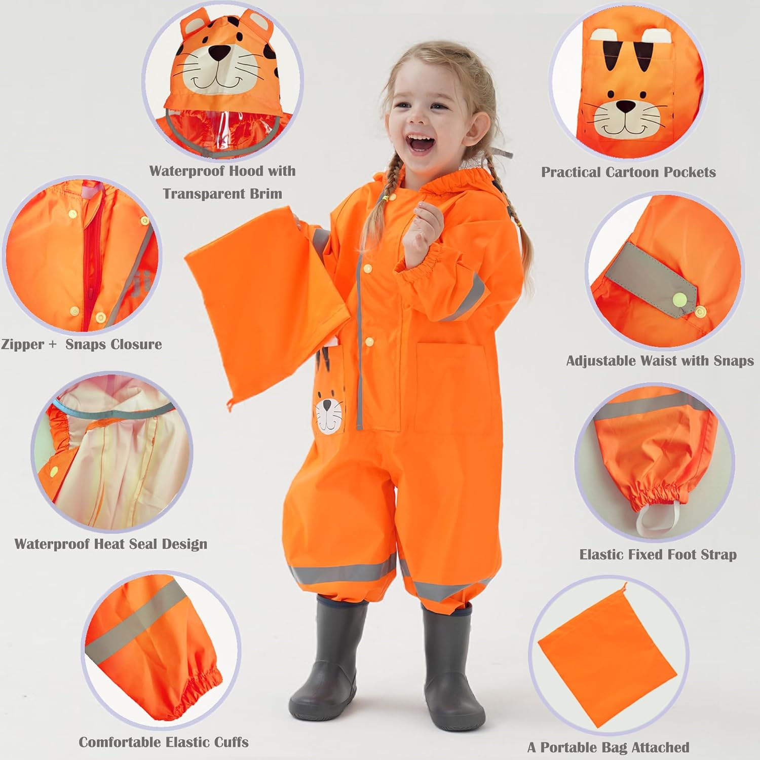 Fewlby Kids Stylight Waterproof rain jacket