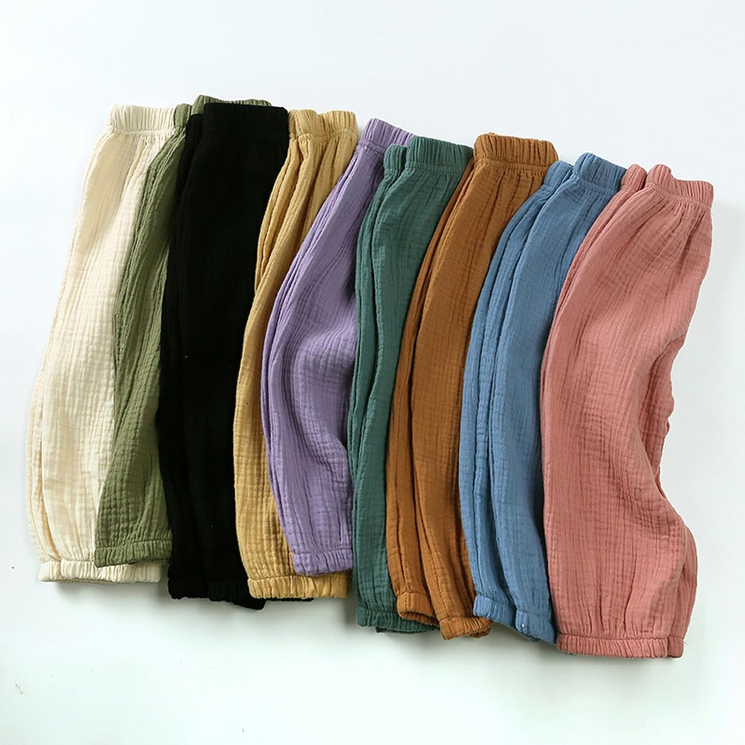 EISHOW Toddler Cotton Linen Trousers for Girls Boys
