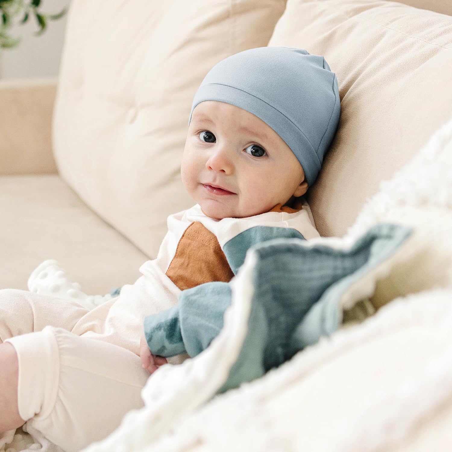 Konssy 6-Pack Baby Beanie Hats for Newborns Soft Stretchy