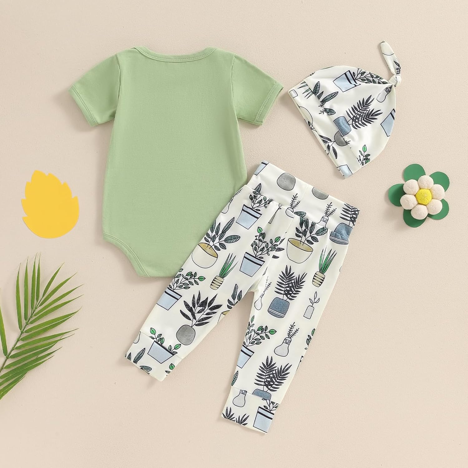 Chloefairy Newborn Summer Romper Set for Baby Boy and Girl