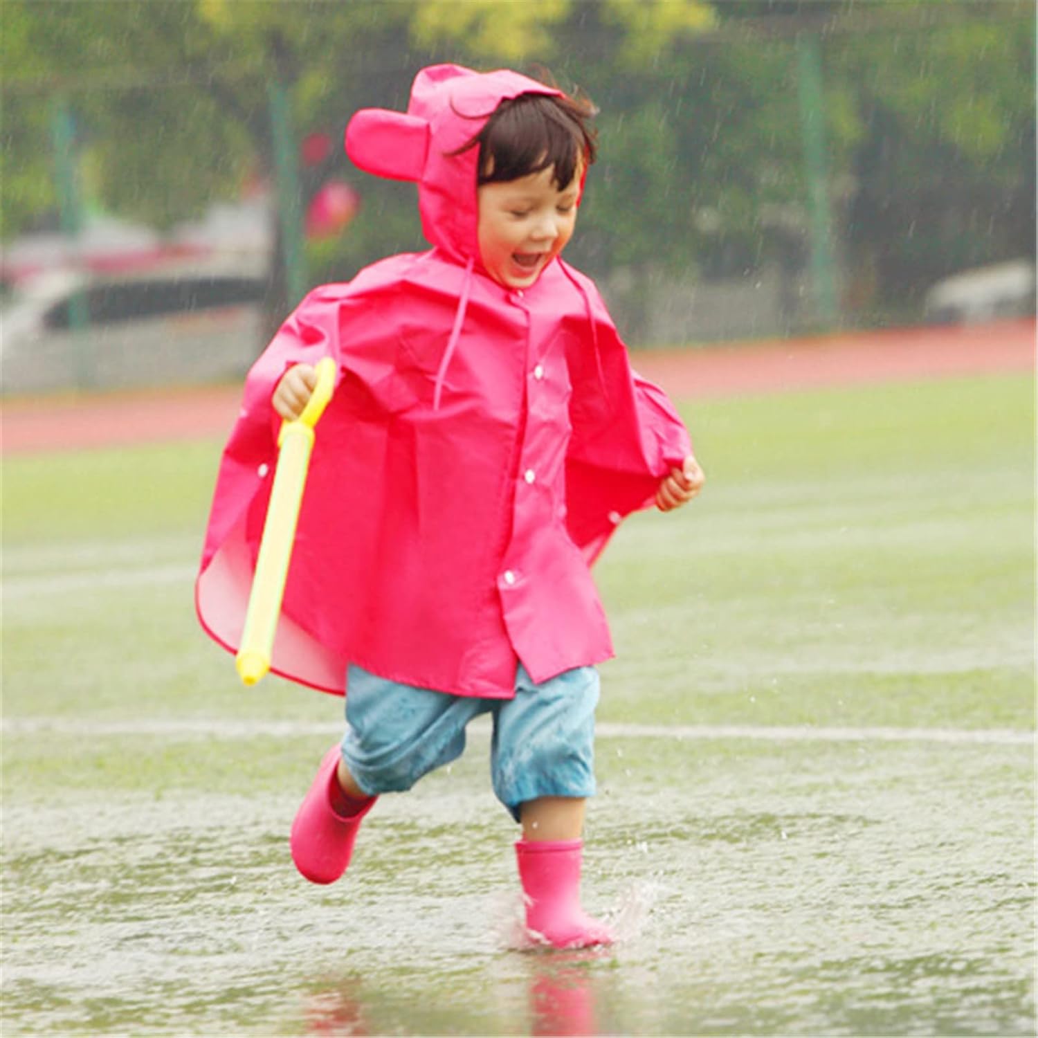 Rain Boots for Kids Lightweight Toddler rainboots with Easy-On Handles
