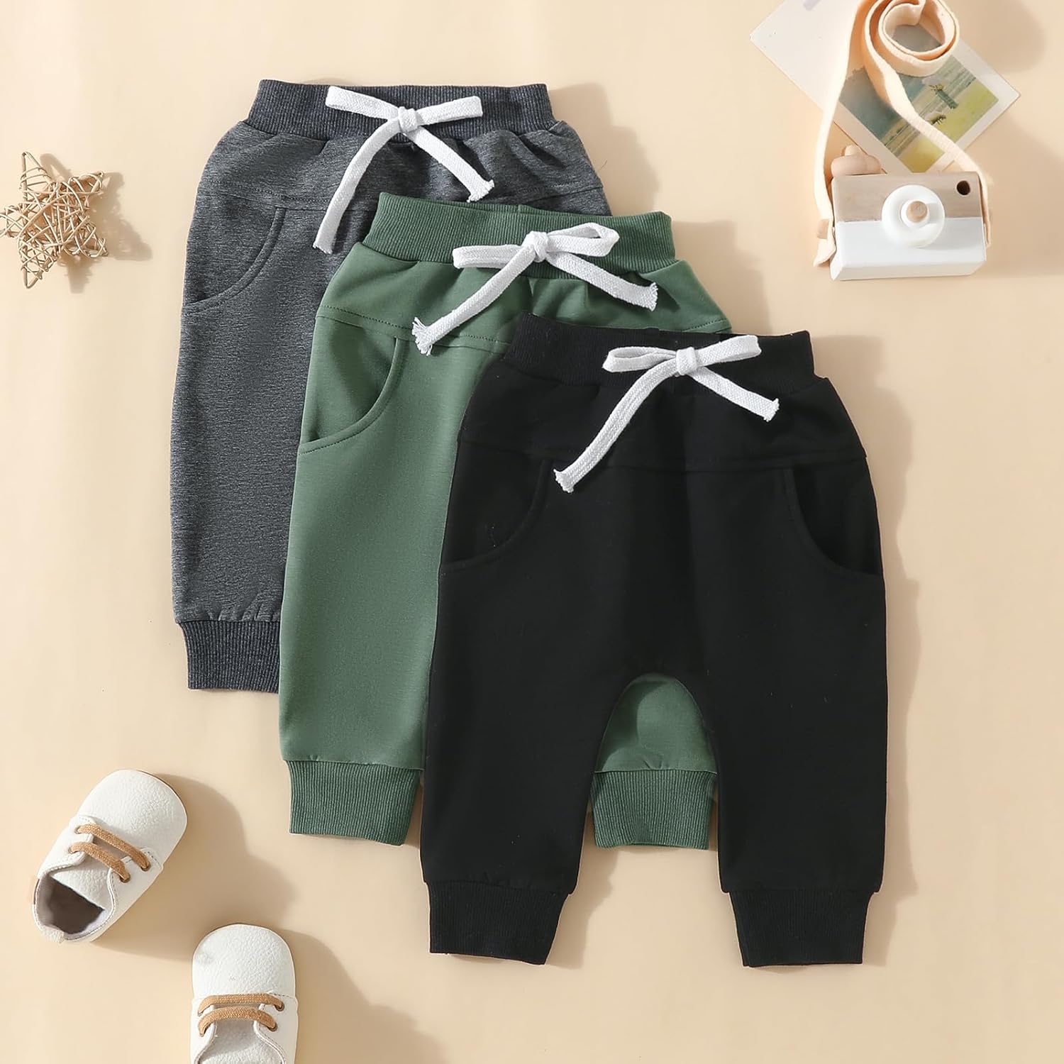Baby Boy Girl 3-Pack Jogger Pants
