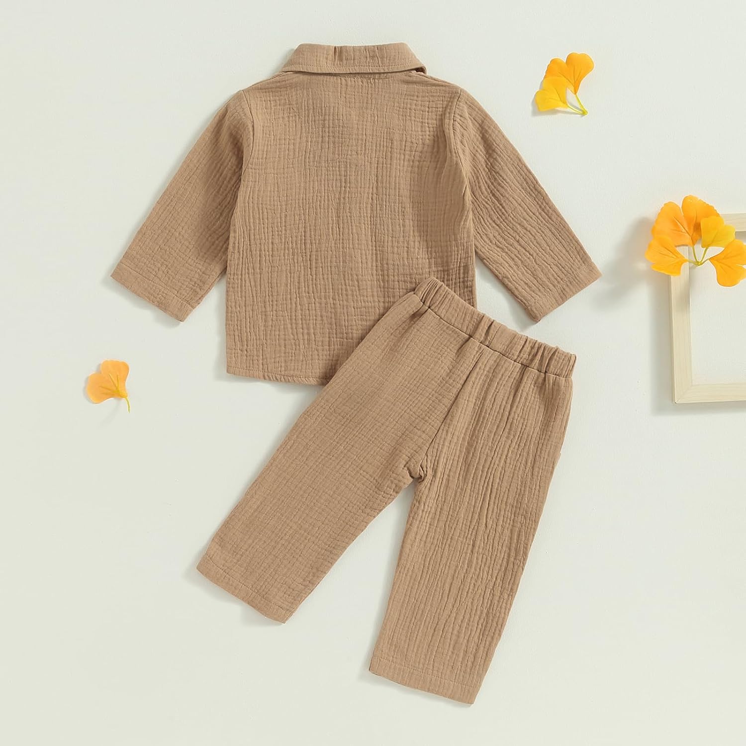 KtwHarnu Toddler Boys Girls Casual Outfit Long Sleeve Shirts Drawstring Pants Set