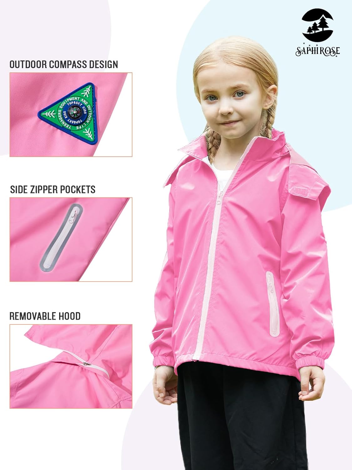 SaphiRose Jr Rain Jacket waterproof lightweight