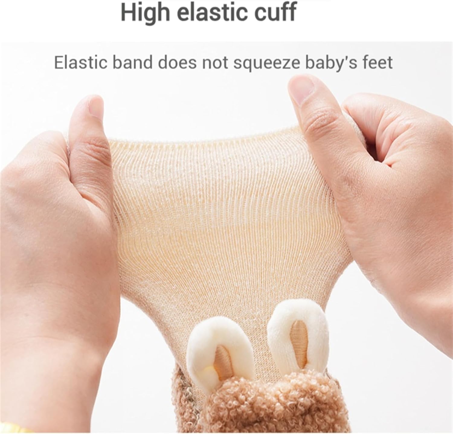 Baby Sock Shoes Non-Slip Warm Walking Slippers for Toddlers 2 Pairs