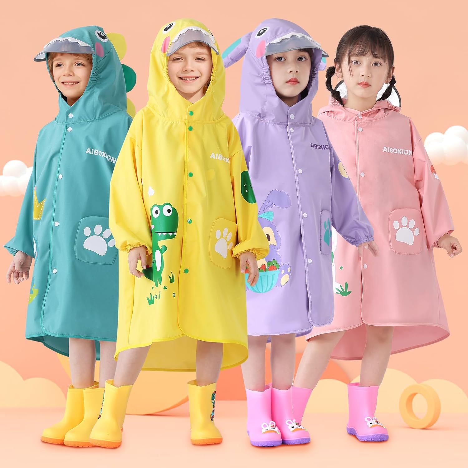 Trenovo Kids Waterproof Rain Coats