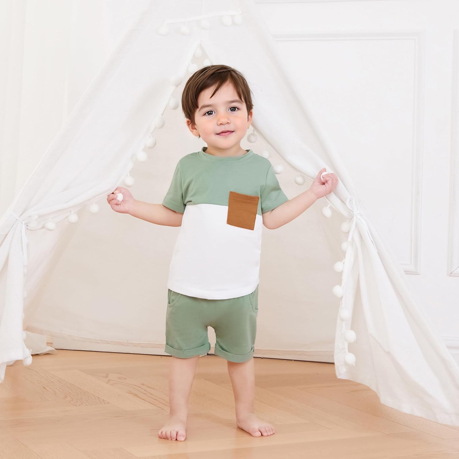 LIOMENGZI Toddler Boy Summer T-Shirt Shorts Set