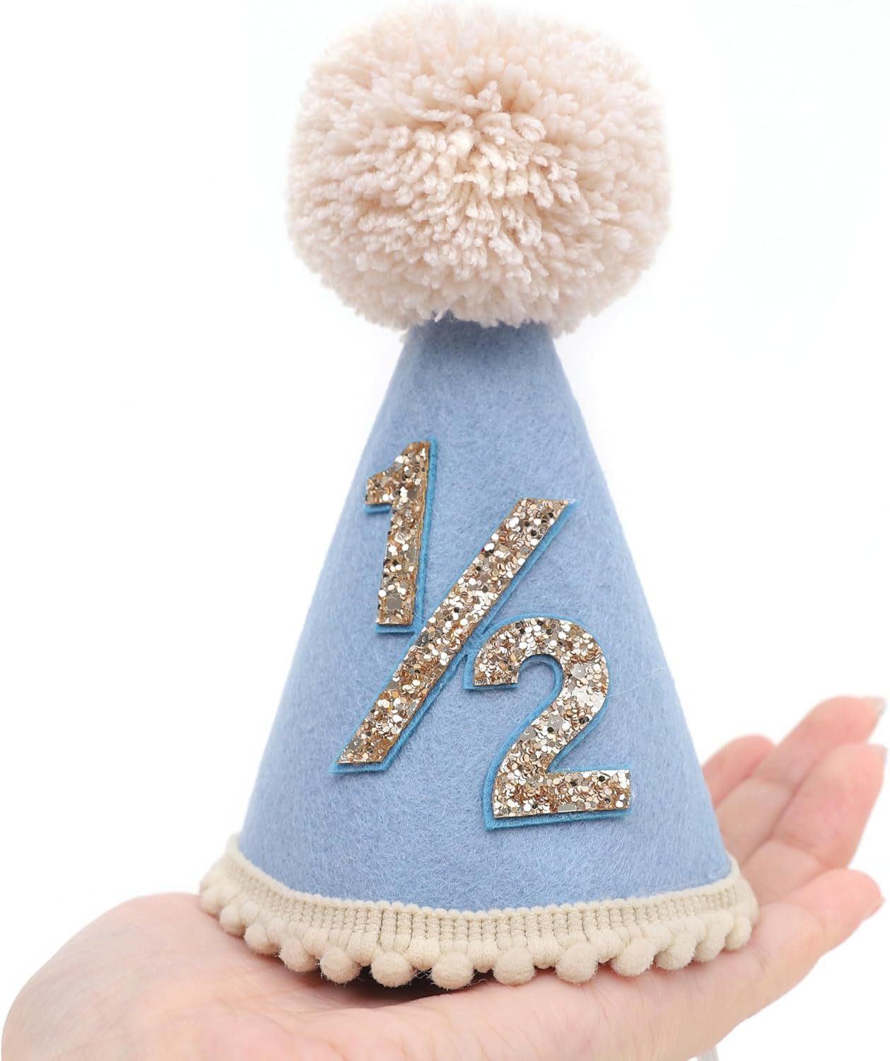 Half Birthday Cone Hat for Babies